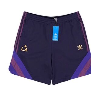 LA Galaxy OG Adidas Originals Soccer Football Shorts Zipped Pockets NWT